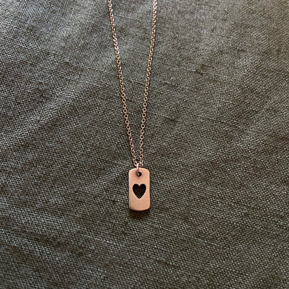 Dogeared Jewelry SOLD OUT Gold heart dog tag necklace